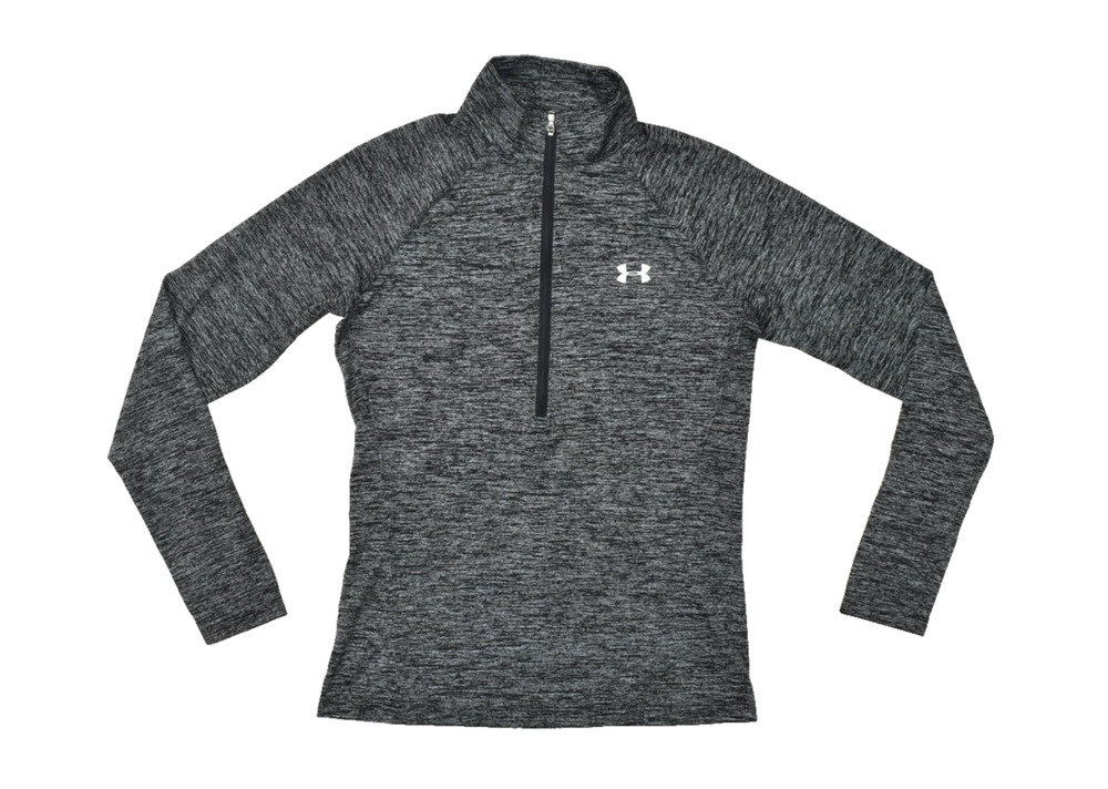 Under Armour Women's M Gray Heather 1/4 Zip Pullover HEATGEAR Training Top